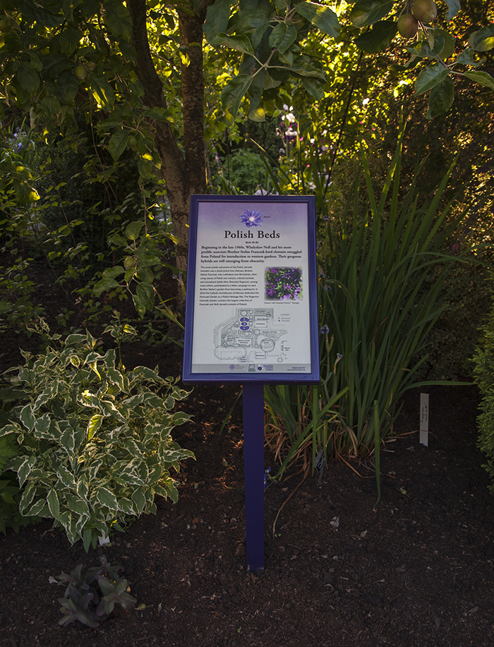 Rogerson Clematis Garden - Polish Beds Garden Sign