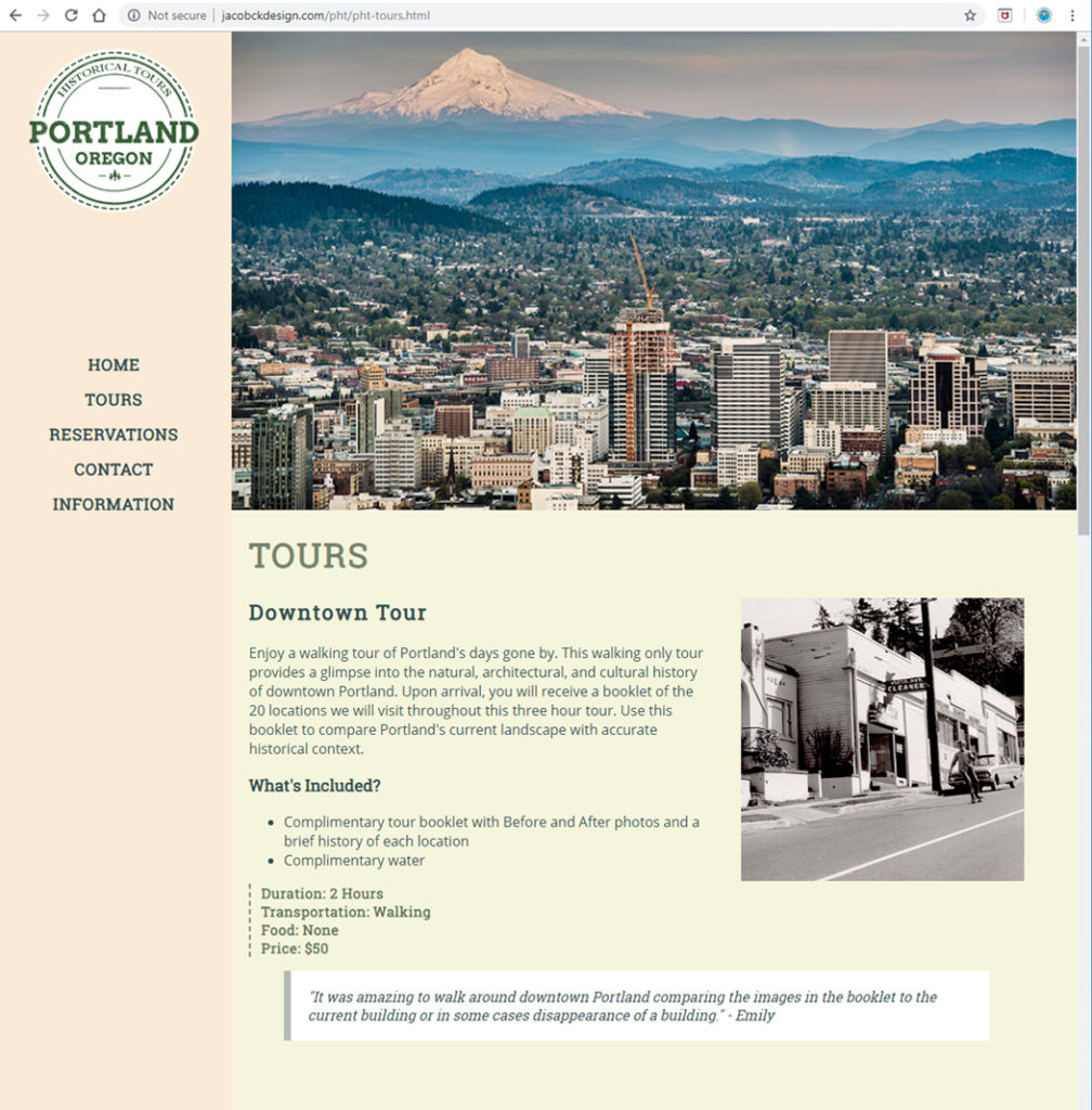 Portland Historical Tours - Tours Page