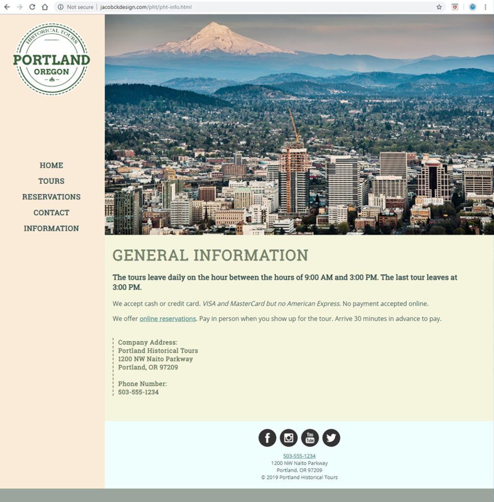 Portland Historical Tours - General Information Page
