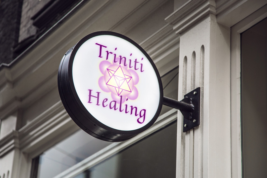 Triniti Healing Sign Mock-up