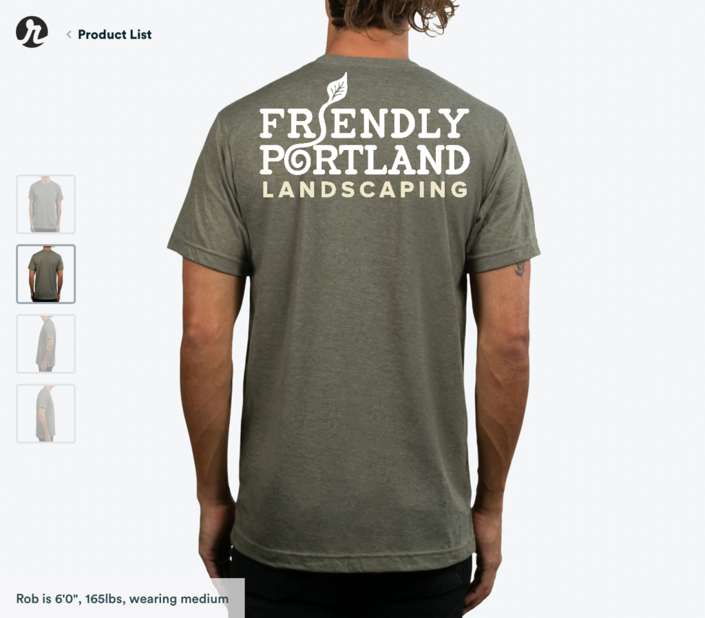 Friendly Portland Landscaping Logo - T-shirt Back