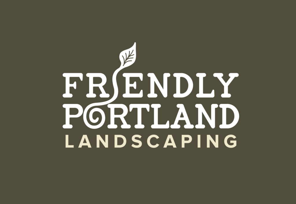 Friendly Portland Landscaping Logo - Reversed