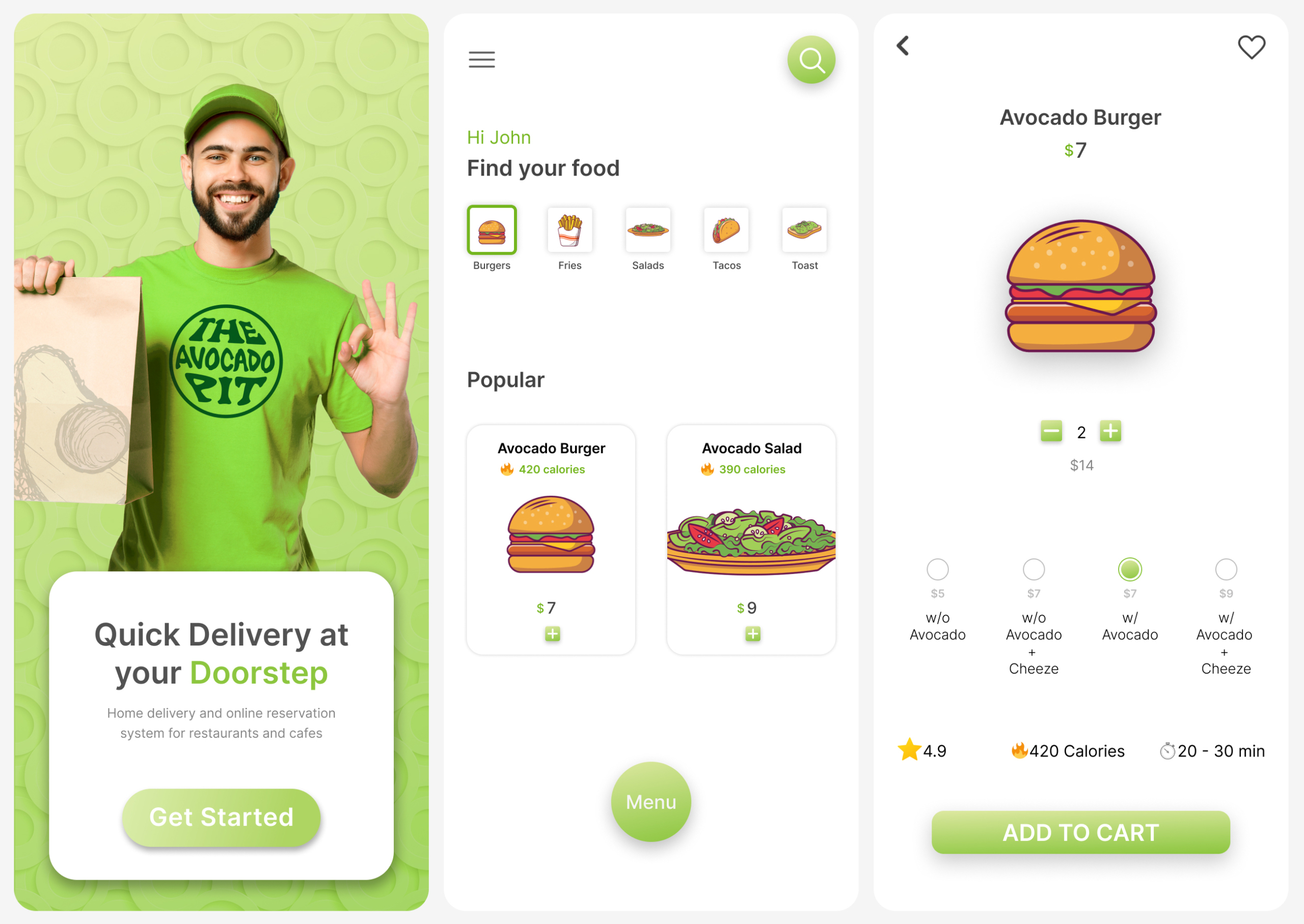 The Avocado Pit - Food Delivery Menu App