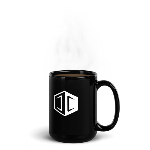 JC Logo On Black Mug