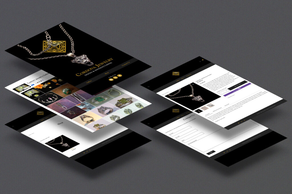 Cordova Jewelry Website Isometric Mock-up
